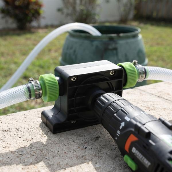 Kit 2 Pompes pour Perceuse - Transfert & Pompage d‘Eau Rapide, jusqu‘à 1200 L/h - Installation Facile, Pour Jardin, Aquarium & Piscine