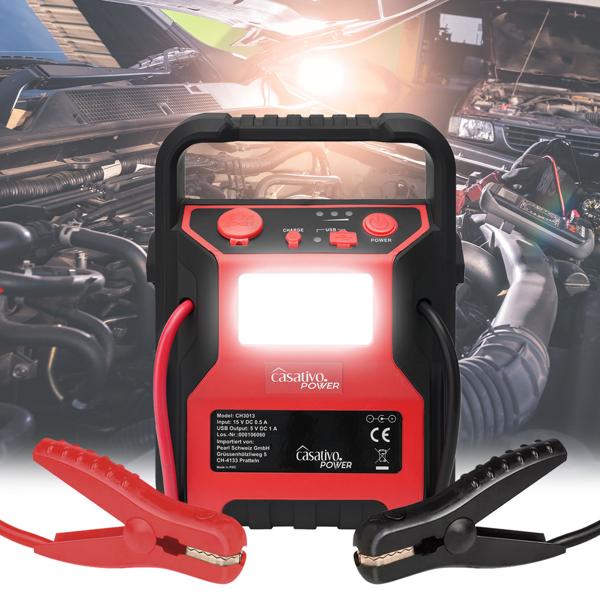 5-in-1 Starthilfe Booster mit Powerbank & Luftkompressor (600A/17bar) – Akku-Starthilfe mit 9000mAh, LED-Lampe, 12V-Ausgang