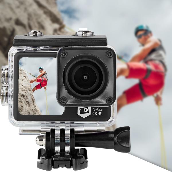 4K Dual-Screen Action Cam: Ultra HD, 30fps, 16MP, Wi-Fi, 30m waterproof & app control. Razor-sharp footage for every adventure