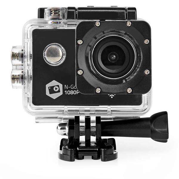 Full HD action cam (1080p, 12MP) with Wi-Fi & app: waterproof up to 30m, black - for outdoor sports, diving and unforgettable moments
