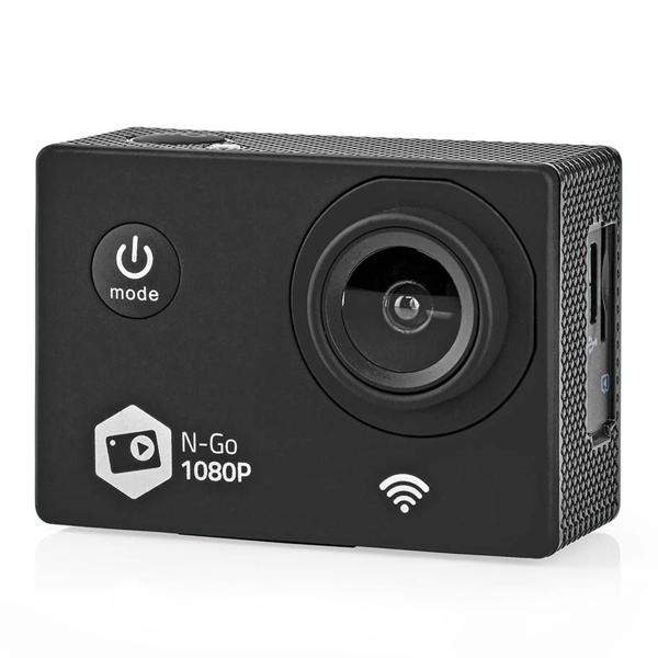 Full HD action cam (1080p, 12MP) with Wi-Fi & app: waterproof up to 30m, black - for outdoor sports, diving and unforgettable moments