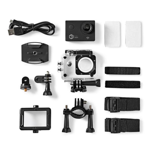 Full HD action cam (1080p, 12MP) with Wi-Fi & app: waterproof up to 30m, black - for outdoor sports, diving and unforgettable moments