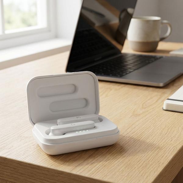 Wireless headphones, Bluetooth 5.0, in-ear, touch control, voice control, white