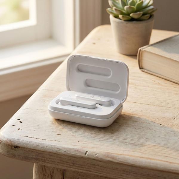 Wireless headphones, Bluetooth 5.0, in-ear, touch control, voice control, white