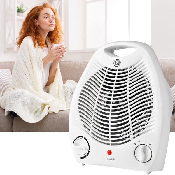 Radiateur soufflant nomade, blanc, 2 puissances avec fonction ventilation, 1000/2000 W