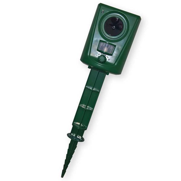 Hochwirksamer Ultraschall Tiervertreiber, grün, Tierschreck, grosse Reichweite und Erfassungswinkel von 110° für Katzen, Hunde, Marder