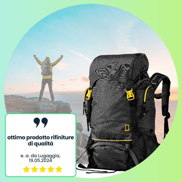 Zaino da trekking spazioso 50 L – zaino da escursionismo leggero con cintura ventrale, design ergonomico e ampio spazio, per viaggi e avventure outdoor