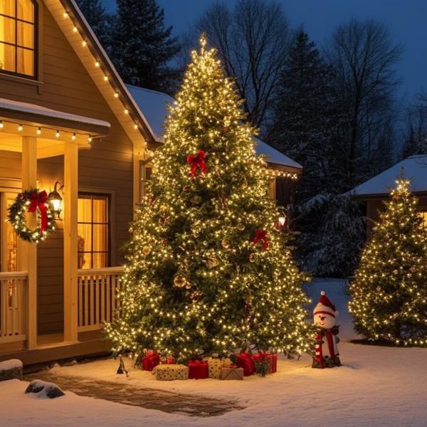 XXL LED Lichterkette - 720 warmweisse LEDs für festliche Atmosphäre & Weihnachtsbeleuchtung - IP44 spritzwassergeschützt - 54m mit Timer & 7 Lichtmustern