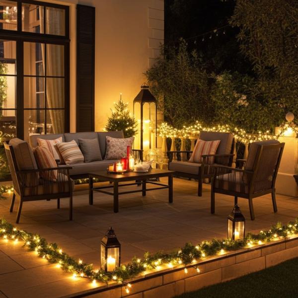 Guirlande lumineuse LED - 576 LED blanc chaud, 7 motifs lumineux & minuterie - Extérieur IP44, 4.2m de câble éclairé - Décoration festive