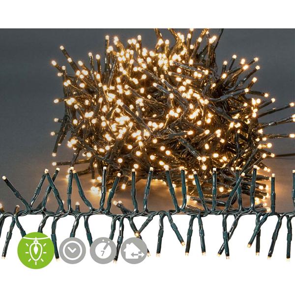 LED fairy lights, 768 LEDs, warm white, 7 light patterns, IP44, 5.6 m