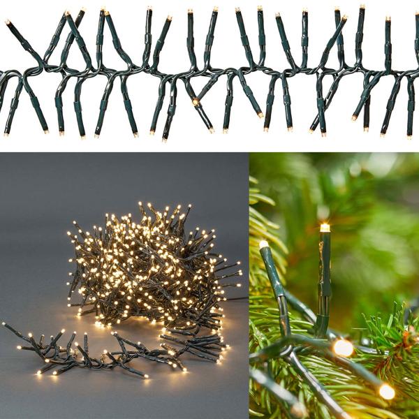 LED fairy lights, 768 LEDs, warm white, 7 light patterns, IP44, 5.6 m