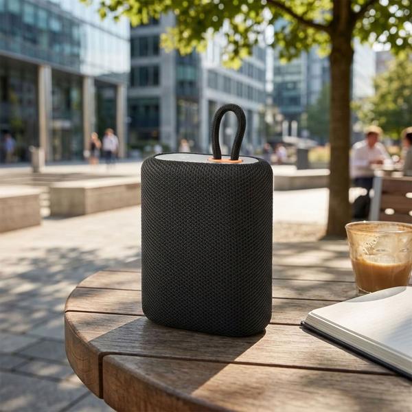 Enceinte Bluetooth – puissance 7 W et son riche – 7 h d’écoute, microphone, TWS, USB‑C, logement microSD, noir – idéale en déplacement