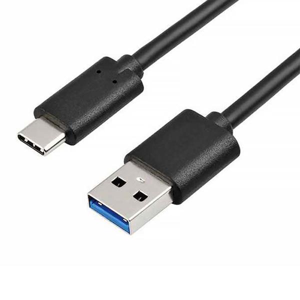 lot de 2 câbles de connexion, câble USB 3.0 avec USB Type-C, mâle, 1,0 mètre, noir