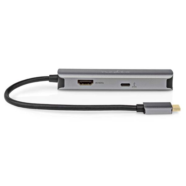 USB multiport adapter USB-C male to HDMI, RJ45, USB-A and USB-A and USB-C +PD3