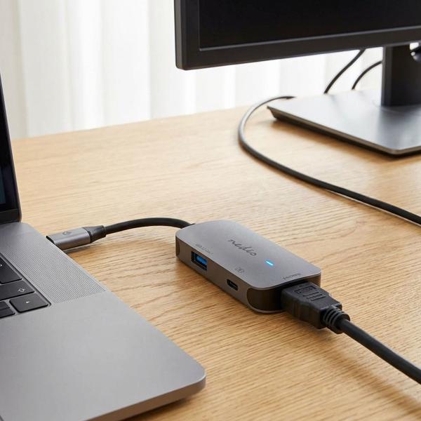 USB multiport adapter with HDMI port, USB-C