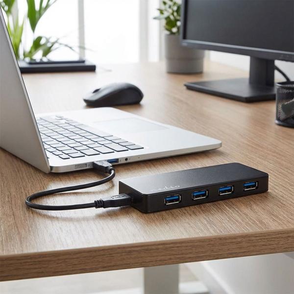 USB Hub 3.2 Gen 1 - Multiport USB expansion for PC & notebook - 4x USB ports, ext. power supply, plug & play, 1.45 m cable, 2.5 W