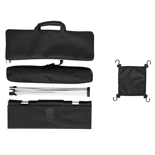 Foldable solar camping table (20W): USB-A & USB-C ports, 60.8x40.5 cm, black - Mobile power supply for outdoor adventures