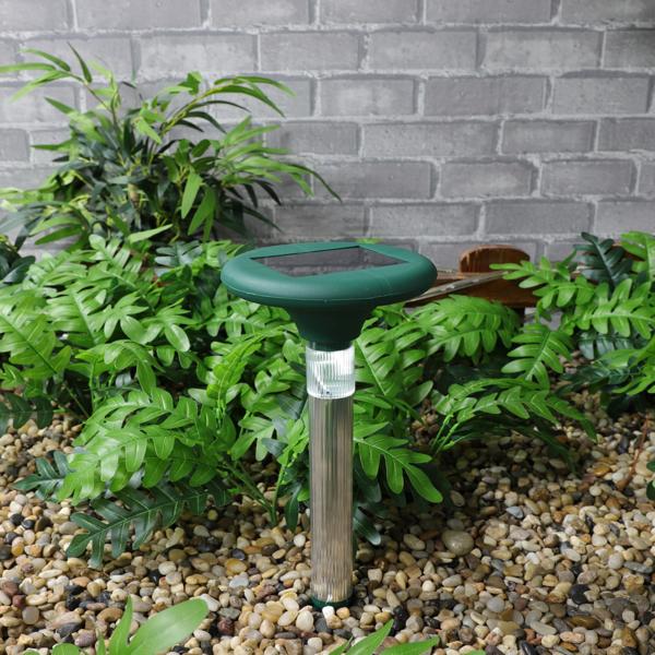 Repellente solare professionale per talpe con elegante illuminazione - Difesa efficace e senza veleni a 400 Hz e illuminazione del giardino