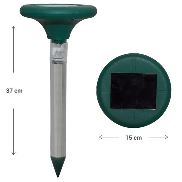 Repellente solare professionale per talpe con elegante illuminazione - Difesa efficace e senza veleni a 400 Hz e illuminazione del giardino