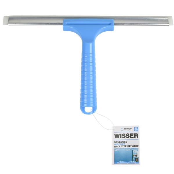Fenster- und Duschabzieher - Streifenfrei reinigen - 30cm Kunststoffabzieher hellblau- Ergonomischer Griff- Hygienisch & schimmelfrei