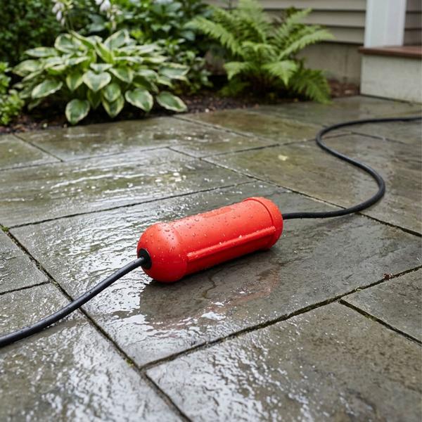 3er-Set Schutzkapsel für Stromstecker - Robuste wetterfeste Schuko Steckerbox für sichere Stromverbindungen - Spritzfest - Rot