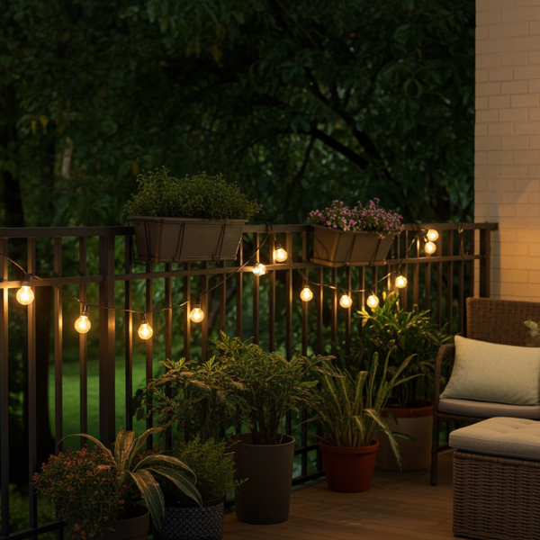 Catena luminosa a LED solare con 20 LED bianchi caldi a forma di lampadina, 3,8 m, resistente alle intemperie, a risparmio energetico, per giardino, balcone e terrazza, IP44