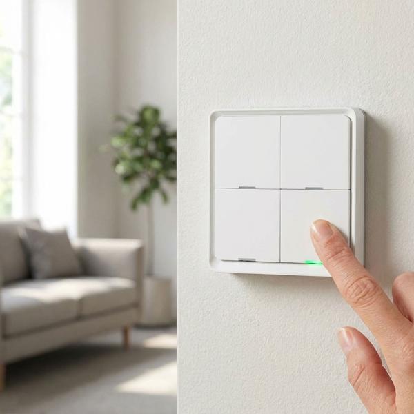 Programmable SmartLife wall switch, 4 buttons, white - for easy control of Smart Life products, smart home solution