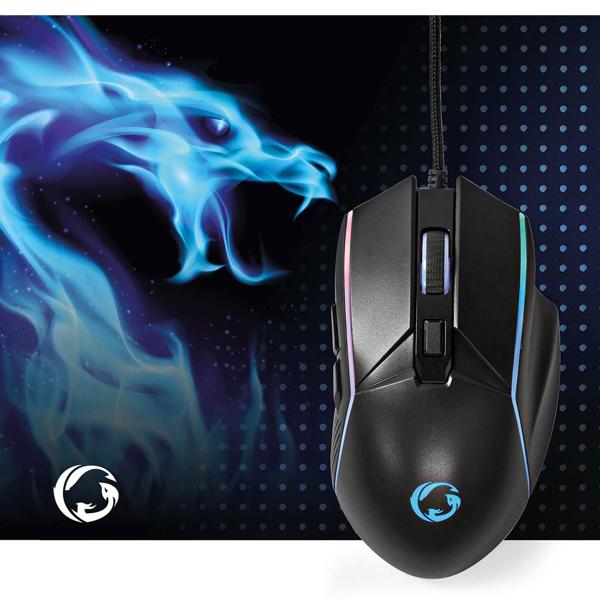 Mouse Cablato 2-in-1 USB-C E USB-A Con Luci LED 7 Colori - Silenzioso, 1000 DPI, Rosa