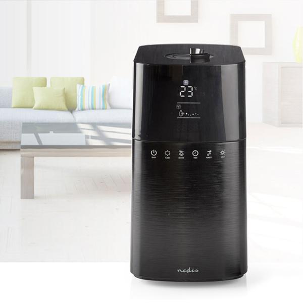 Humidifier with light & fragrance for rooms up to 50 m², 6l, black