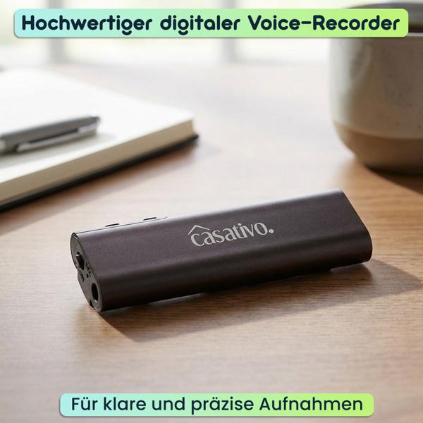 Hochwertiger digitaler Voice-Recorder mit Geräuschaktivierung – ideal für Interviews, Meetings & Sprachaufnahmen, lange Aufnahmezeit bis 90 h