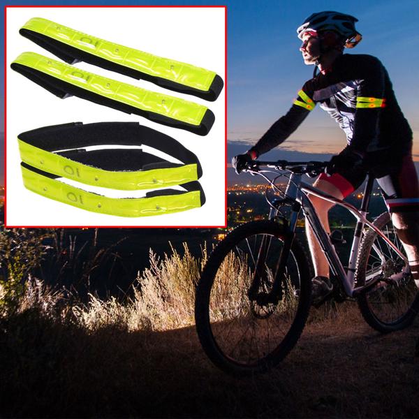 set di 4 strisce riflettenti a LED con 4 luci rosse, 43 x 2,5 cm