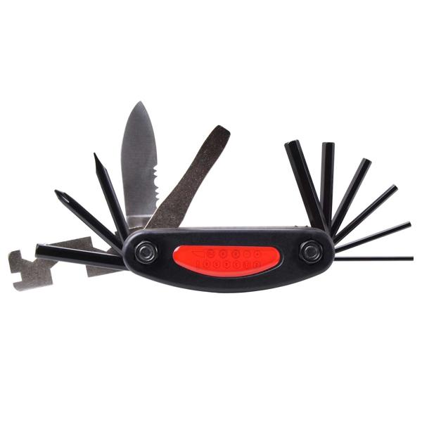 Set de réparation vélo 24 pièces – multitool, kit de réparation de pneus, rustines – incl. pochette en nylon avec passant de ceinture – 8,5 x 4 x 2,5 cm