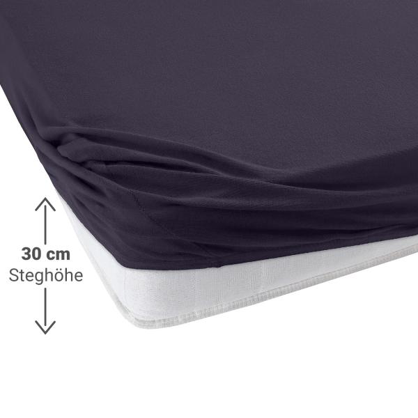 Lenzuolo singolo in jersey di qualità, 100% cotone, nero, 90 x 200 cm