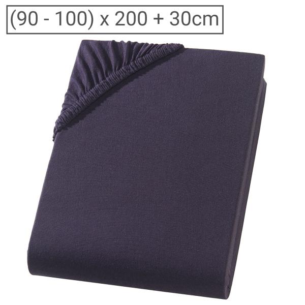 Drap housse en jersey Premium – pour lit 1 place – noir 