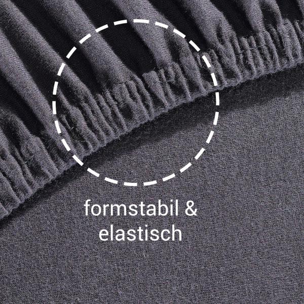 Drap housse en jersey Premium – pour lit 1 place – noir 