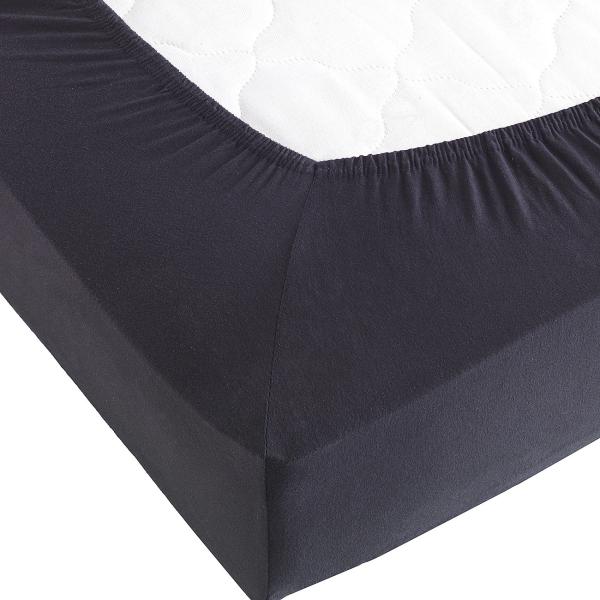 Drap housse en jersey Premium – pour lit 1 place – noir 