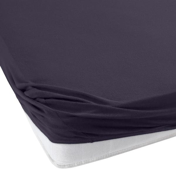 Drap housse en jersey Premium – pour lit 1 place – noir 