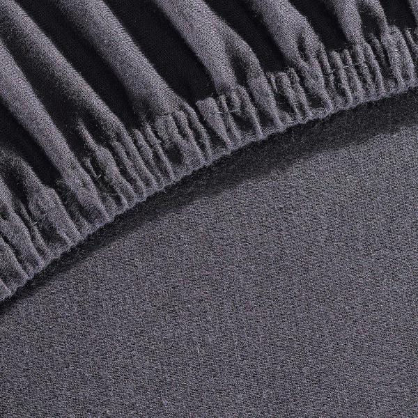 Drap housse en jersey Premium – pour lit 1 place – noir 