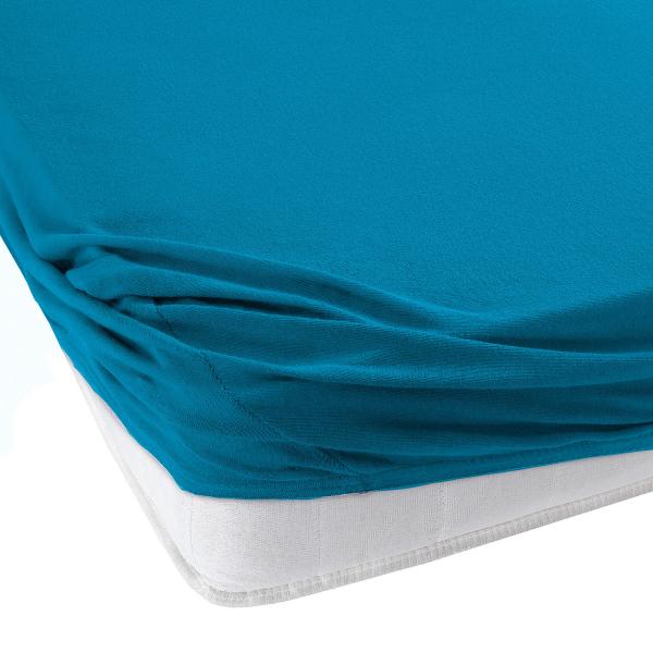 Lenzuolo matrimoniale Waterbed in jersey di qualità superiore, 100% cotone, color petrolio, 200 x 220 cm