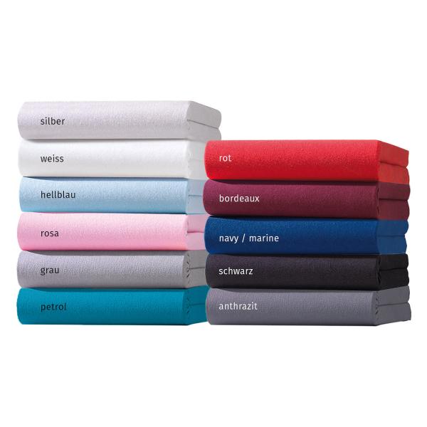 Drap housse en jersey Premium – pour lit d’eau/boxspring 2 places – argent