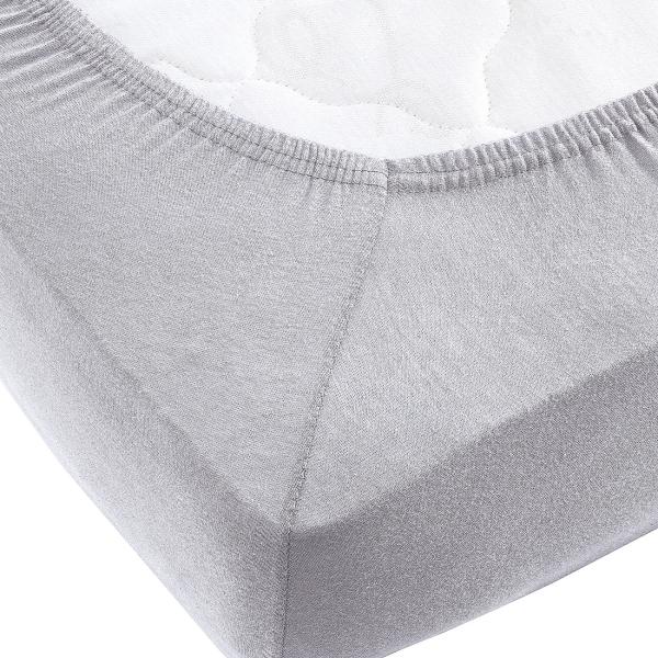 Drap housse en jersey Premium – pour lit d’eau/boxspring 2 places – argent