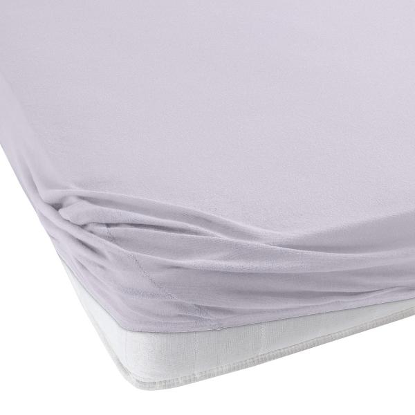 Drap housse en jersey Premium – pour lit d’eau/boxspring 2 places – argent