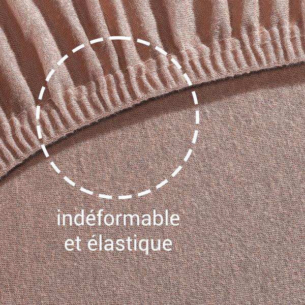 Copriletto a molle insacchettate Lenzuolo matrimoniale in jersey di qualità premium, torrone, 200 x 200 cm