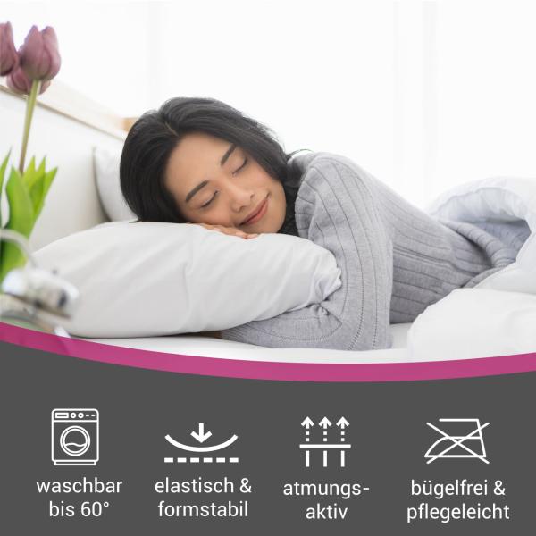 PREMIUM jersey fitted sheet for box spring bed topper, gray, 180-200 x 200 cm