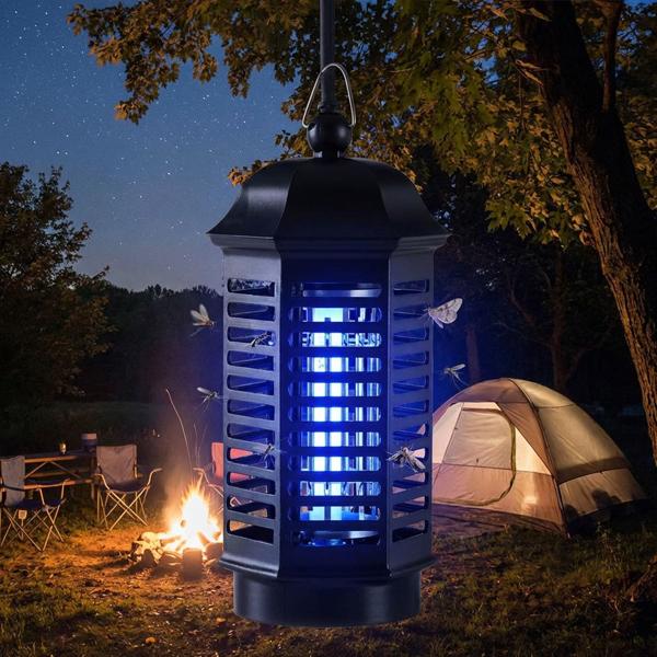 Piège lumineux UV 4W - lutte efficace contre les moustiques, mouches et guêpes - surface de couverture 30 m², IP20, noir, pour une utilisation en intérieur et en camping