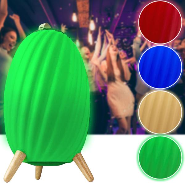 Stylish Bluetooth speaker with RGB LED, 90W: color change, leather look - wireless music enjoyment & atmospheric lighting