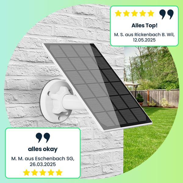 Effizientes 3W Solarpanel mit USB-C Anschluss, IP65 Schutz, für Akku IP Kameras, solare Stromversorgung für Ihre Sicherheitskameras