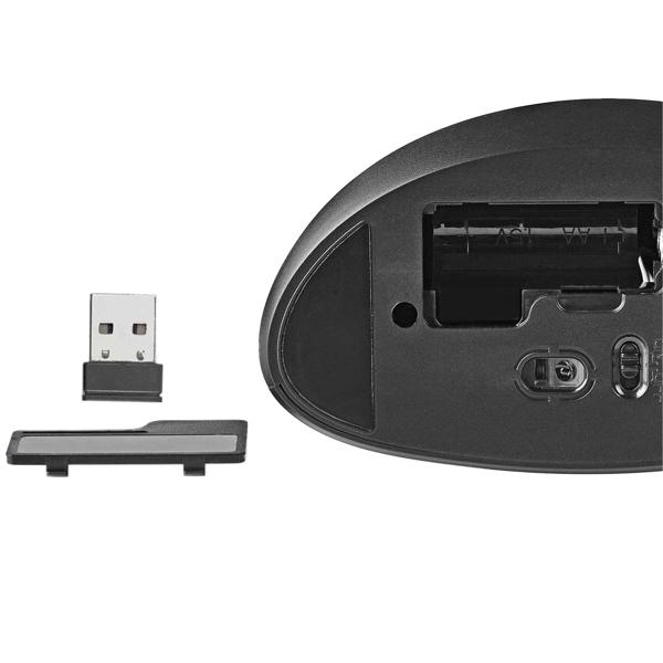 Mouse wireless ergonomico, 1600, 1000 o 800 dpi, ricevitore USB Nano