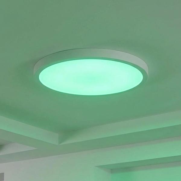 SmartLife Plafonnier LED WLAN Ultra-Mince - Dimmable, Contrôle App, Lumière Réveil - Google Home/Alexa - 29cm Blanc - 18W, 1800lm