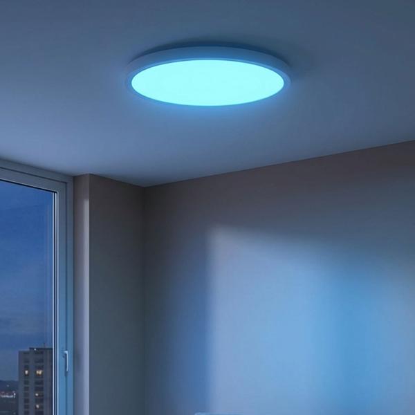 SmartLife Plafonnier LED WLAN Ultra-Mince - Dimmable, Contrôle App, Lumière Réveil - Google Home/Alexa - 29cm Blanc - 18W, 1800lm